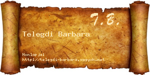 Telegdi Barbara névjegykártya